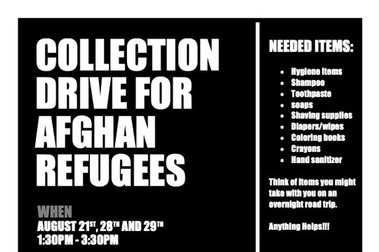 HELP! Collection drive for items needed by Afghan refugees - Featured image